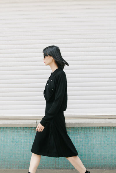 Jupe jarette noir femme