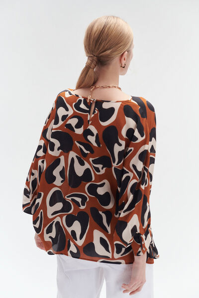 Blusa Marie Lou marrone cognac donna
