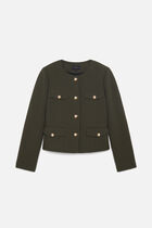 Vegetal jacket khaki green woman
