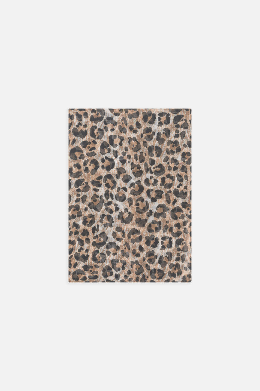 Foulard Leon 100% soie camel femme