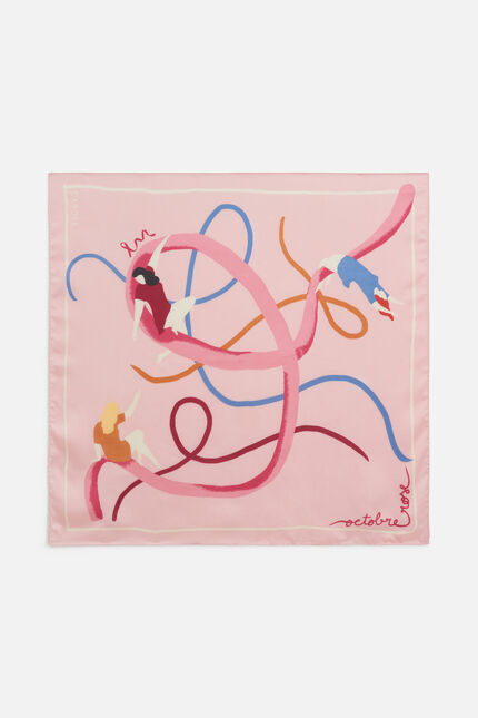 Foulard octobre rose rose femme