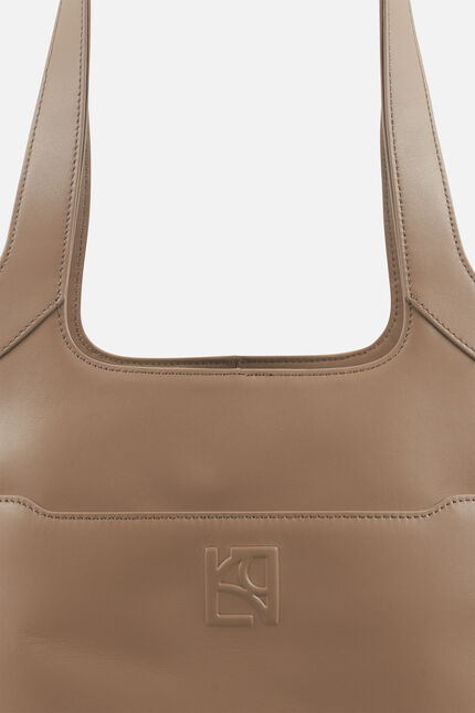 Sac sacha en cuir naturel beige femme