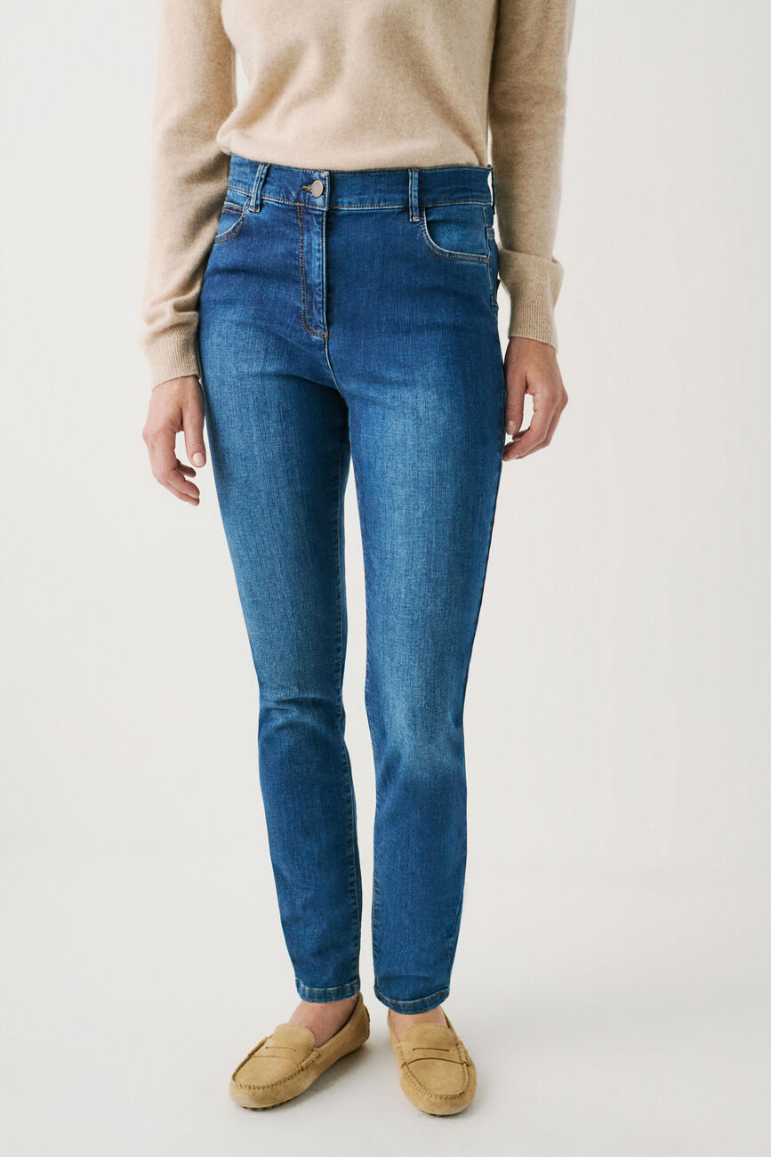 Tom slim-fit pants stone denim woman