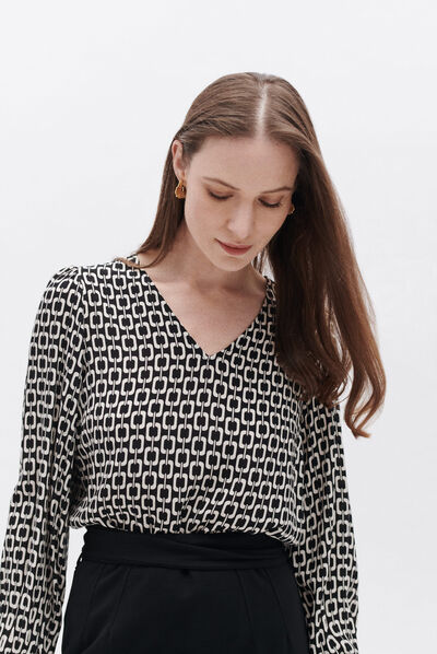 Blouse cara noir femme