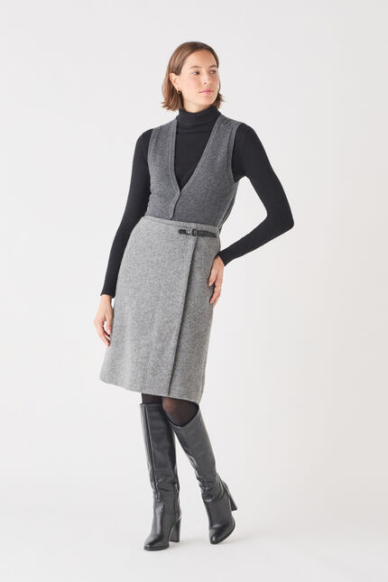 Jupe Juliana 100% laine gris femme