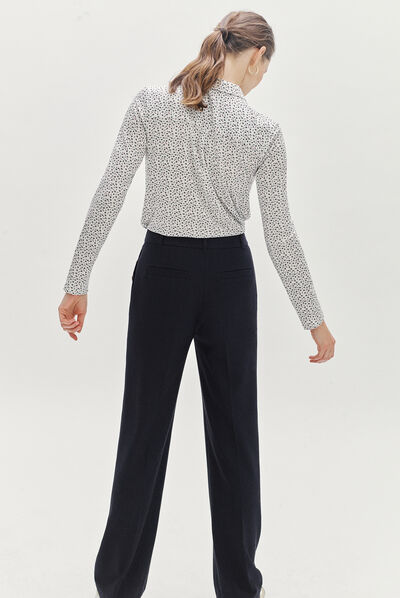 pantalon gaston bleu marine femme