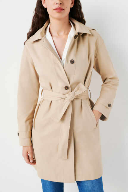 trench gabardine zand vrouw
