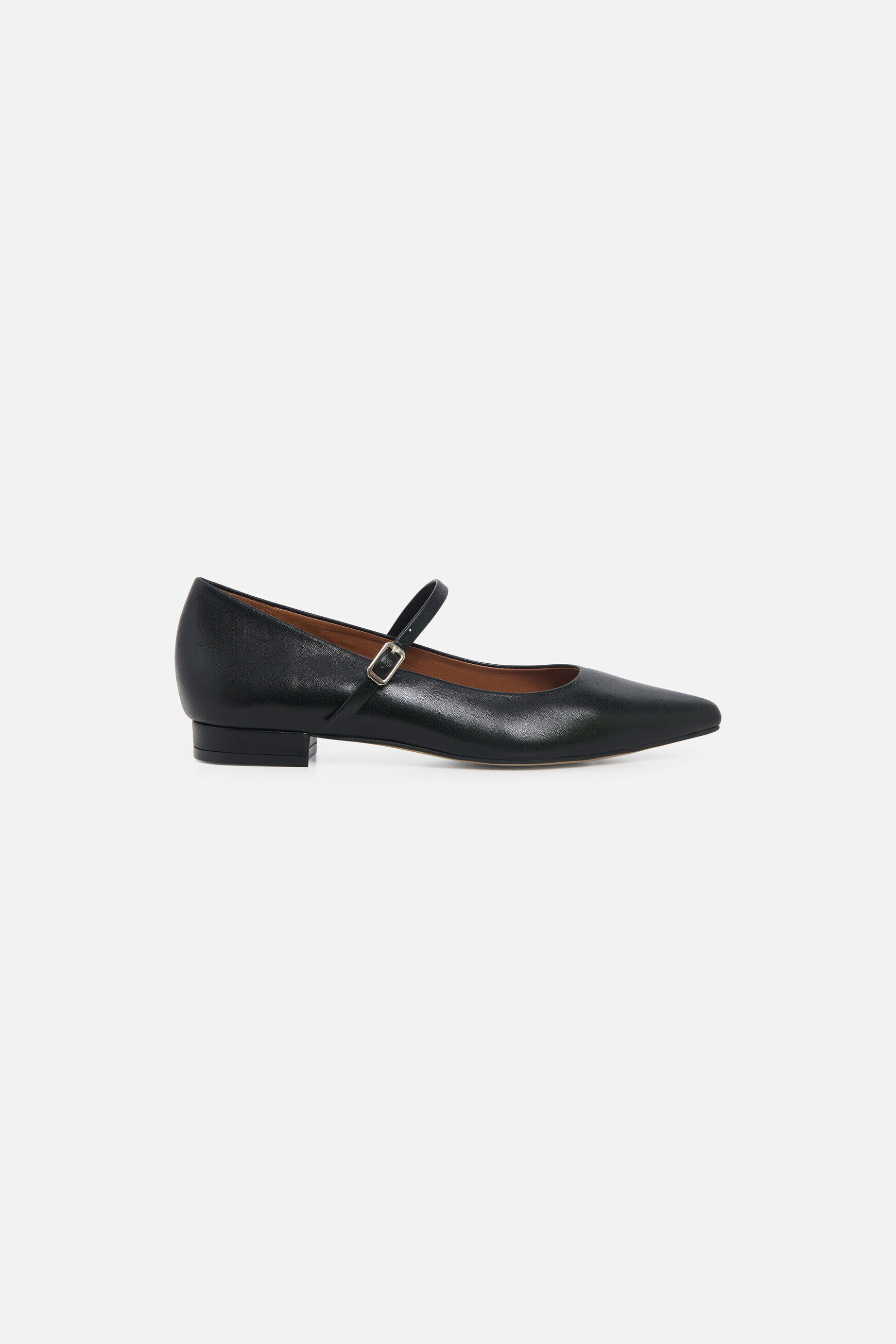 Ballerines Alissa en cuir naturel noir femme
