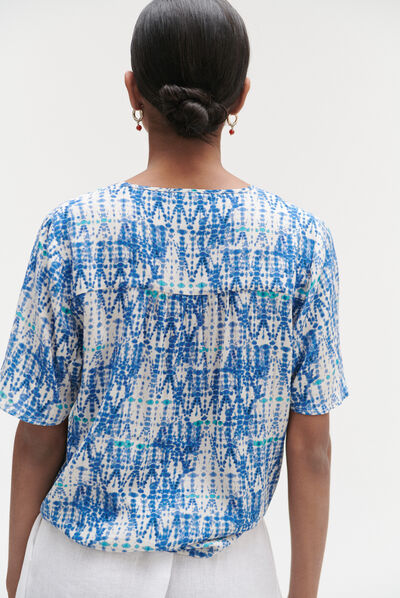 Blusa tie and dye azul mujer