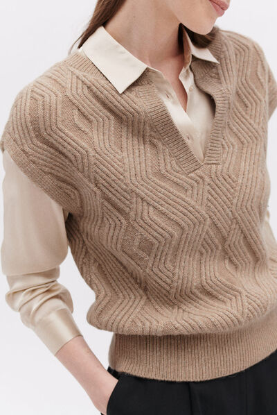 Pull madeline camel femme
