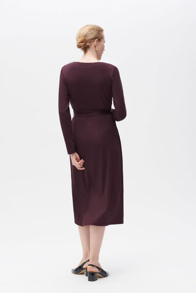 Vestido Rwillou burdeos mujer