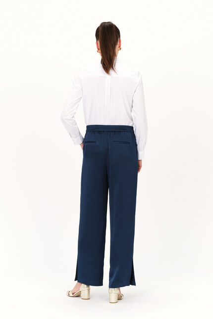Pantalon piano bleu petrole femme