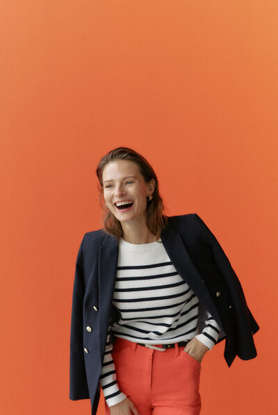 pull mariniere louise bleu marine femme