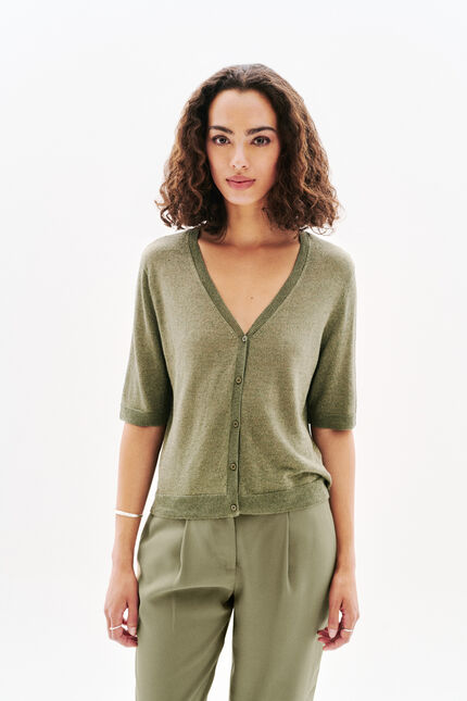 Pull Milly vert kaki femme