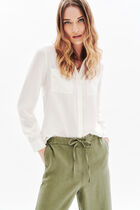 Pigment trousers 100% linen khaki green woman