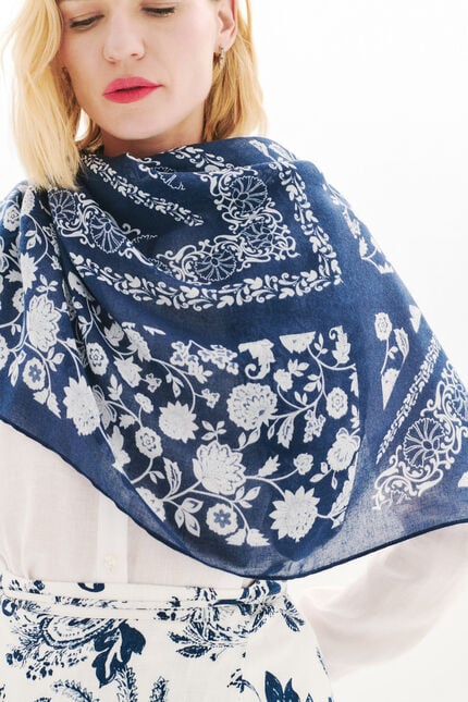 Foulard Lysandre bleu marine femme