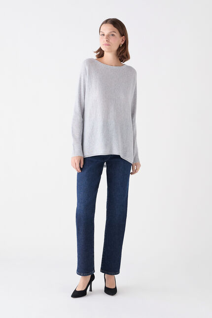Trui Mamelia Lurex lichtgrijs vrouw