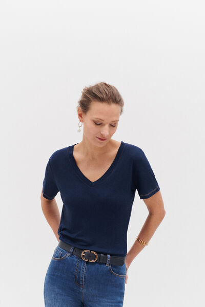 t-shirt anita bleu marine femme