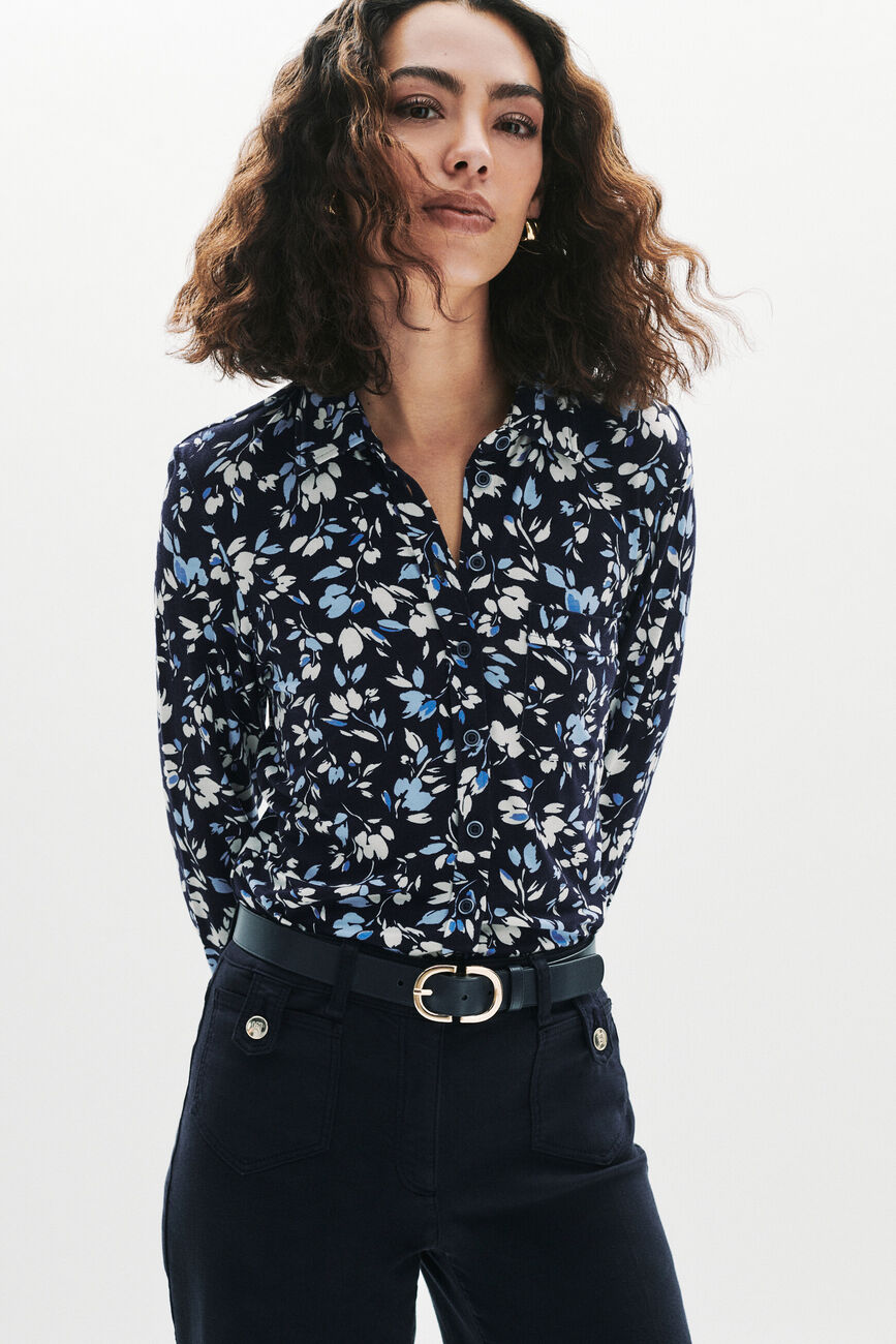 T-shirt Talba7 bleu foncé femme