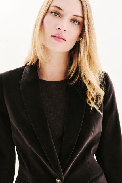 blazer aurora marrom chocolate mulher