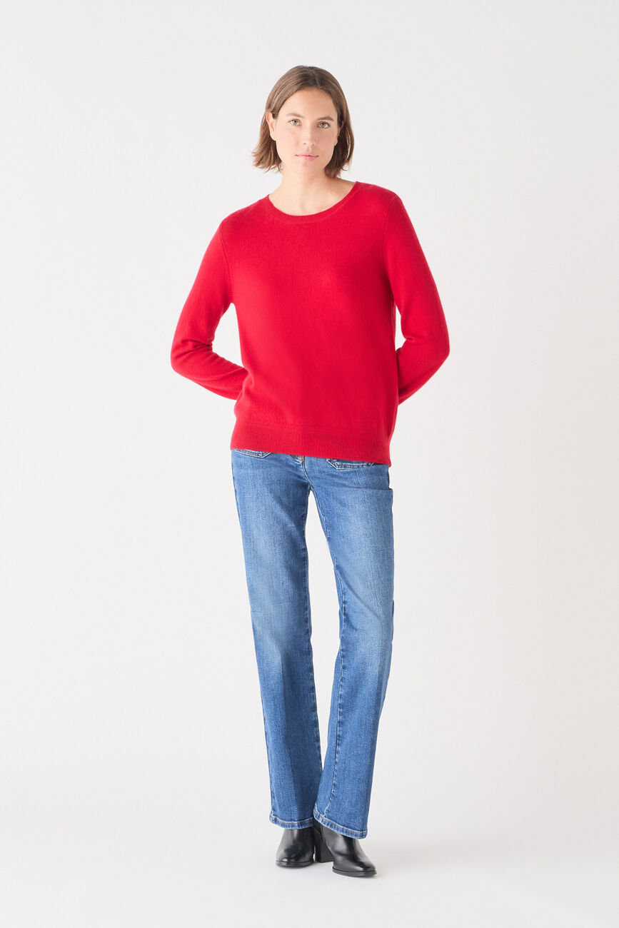 Pull magda2 100 % cachemire rouge femme