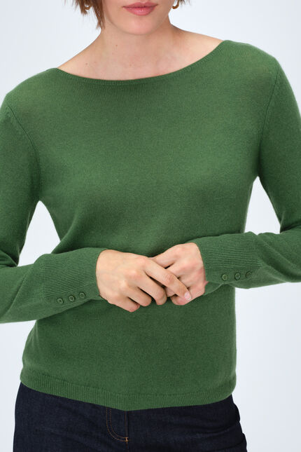 Pull mzoan 100% cachemire vert femme