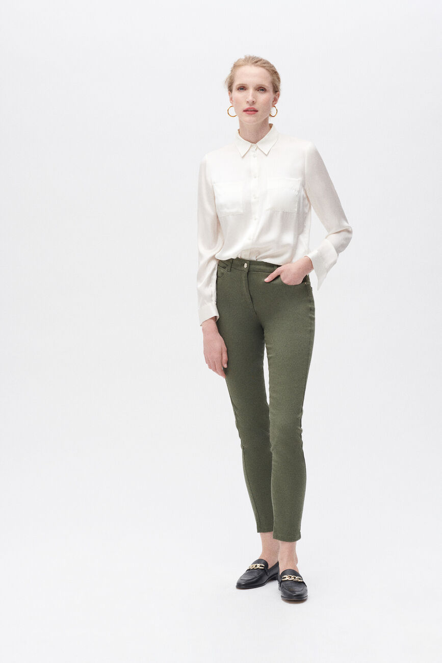 Pantaloni tony verde cachi donna