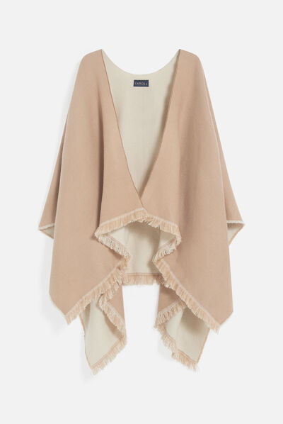 Poncho haby camel femme