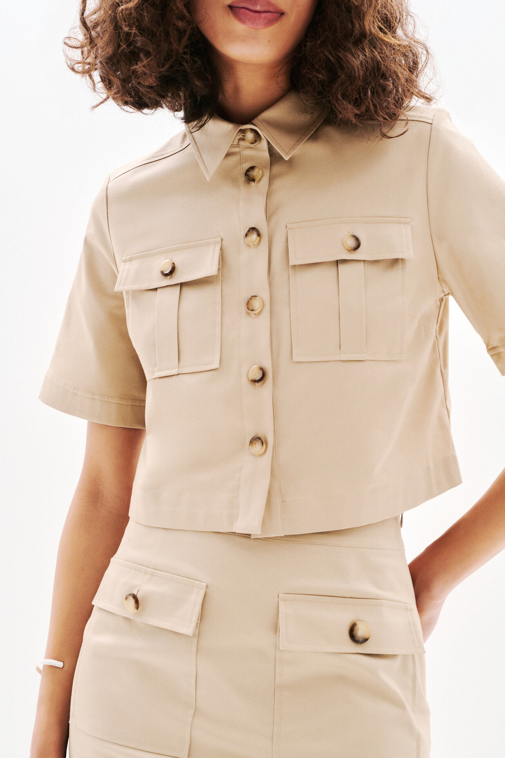Chemise Cleo2 taupe femme
