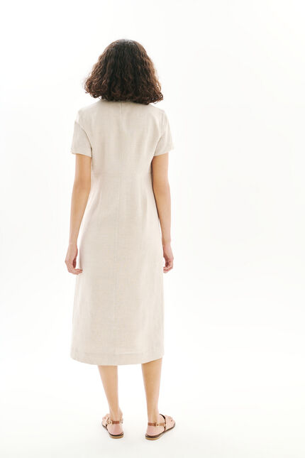 Vestido rlaurie 100 % lino arena mujer