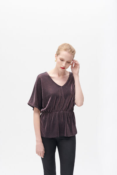 T-shirt tlise ameixa mulher