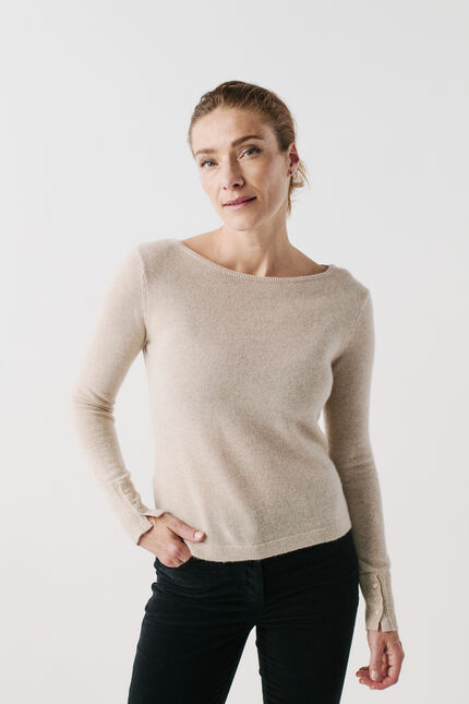 Lurex trui Zoan zand vrouw