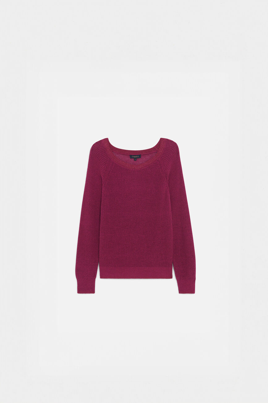 Pull montgomery rose framboise femme