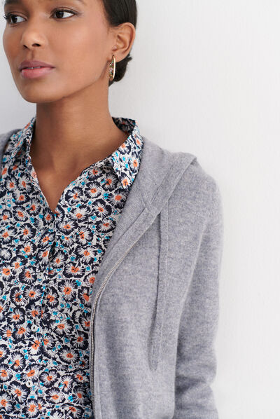 gilet basile b gris clair femme