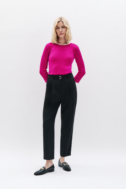 Pantalon Pompon noir femme