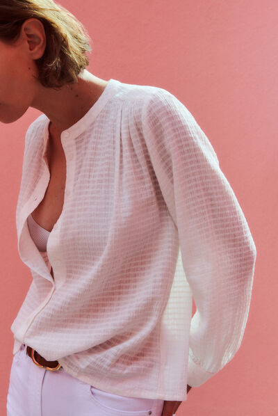 Camisa calissa marfim mulher