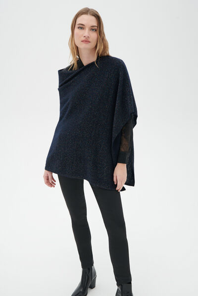 poncho baltia azul-marinho mulher