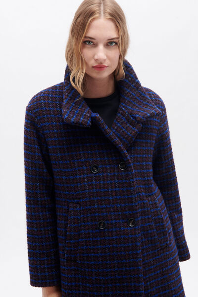 Manteau auberive gris fonce femme