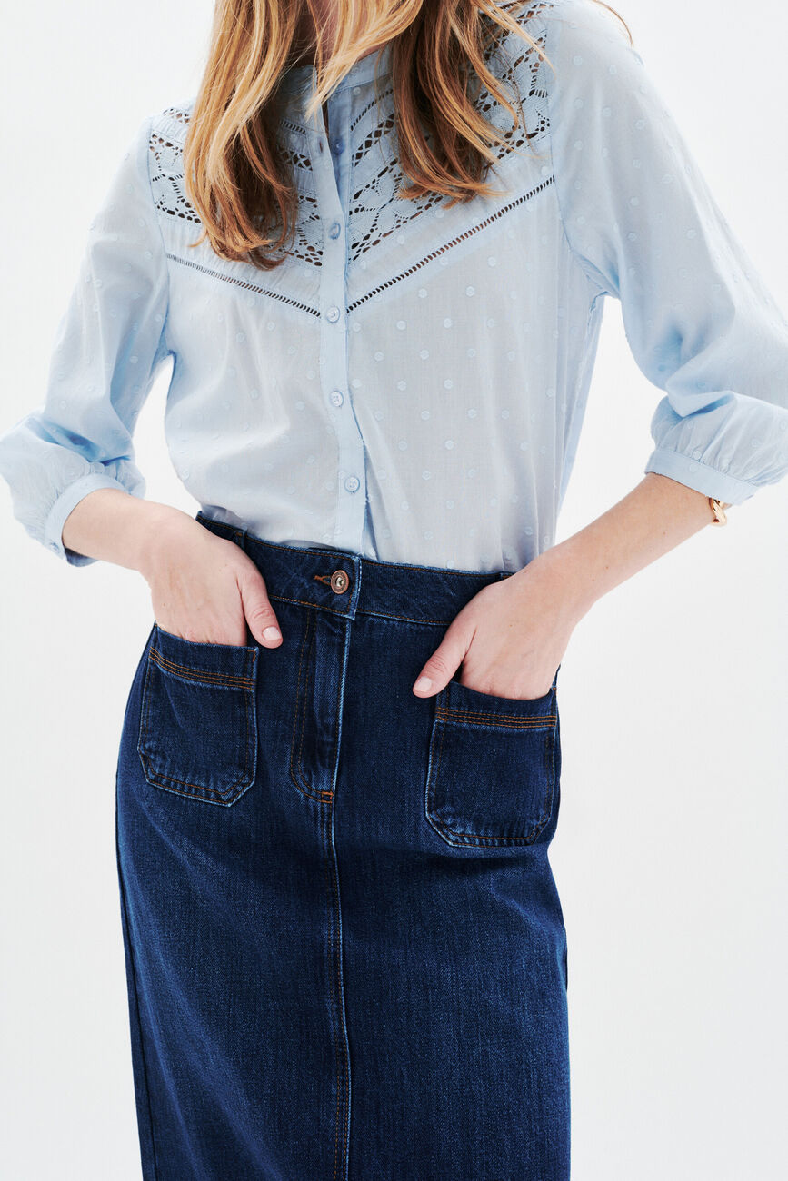 Jupe Janais denim double stone femme