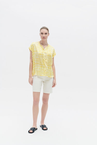 Camisa colombes amarelo mulher