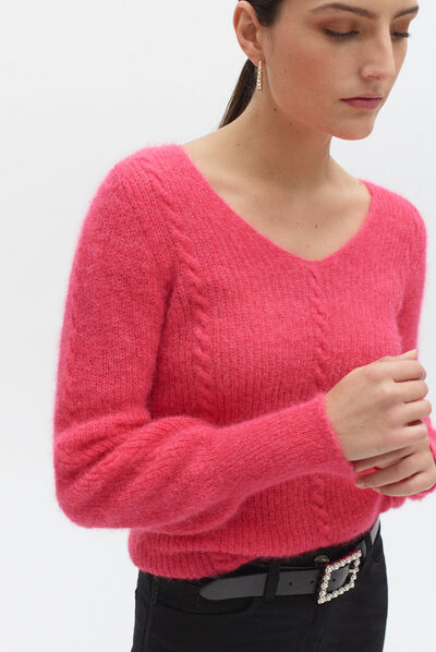 pull katerina rose fushia femme