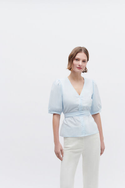 Camisa Ariane azul céu mulher