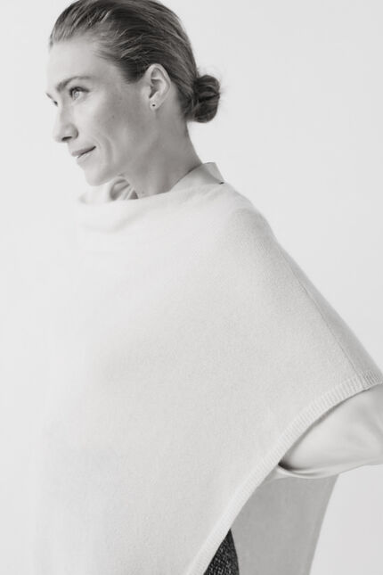 poncho baltia ivoire femme