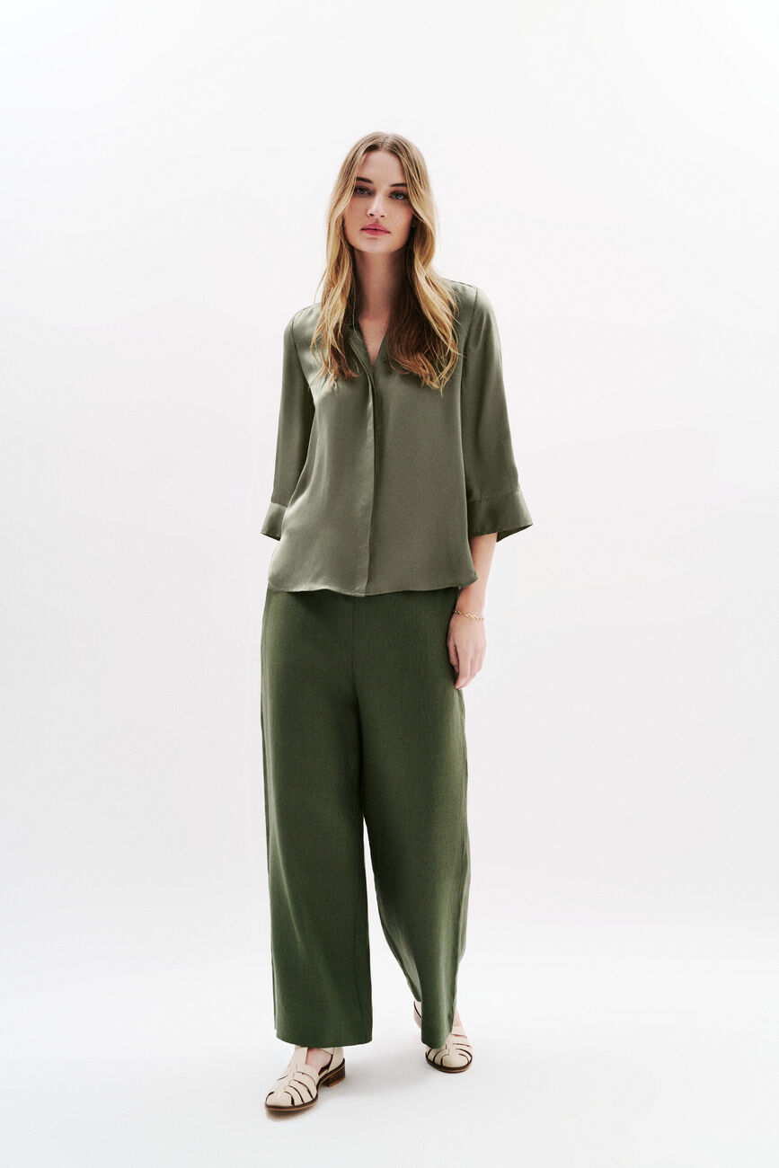 Chemise Cnina vert kaki femme