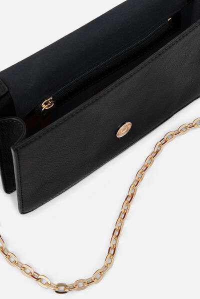 Bolso Kitty 100 % cuero negro mujer