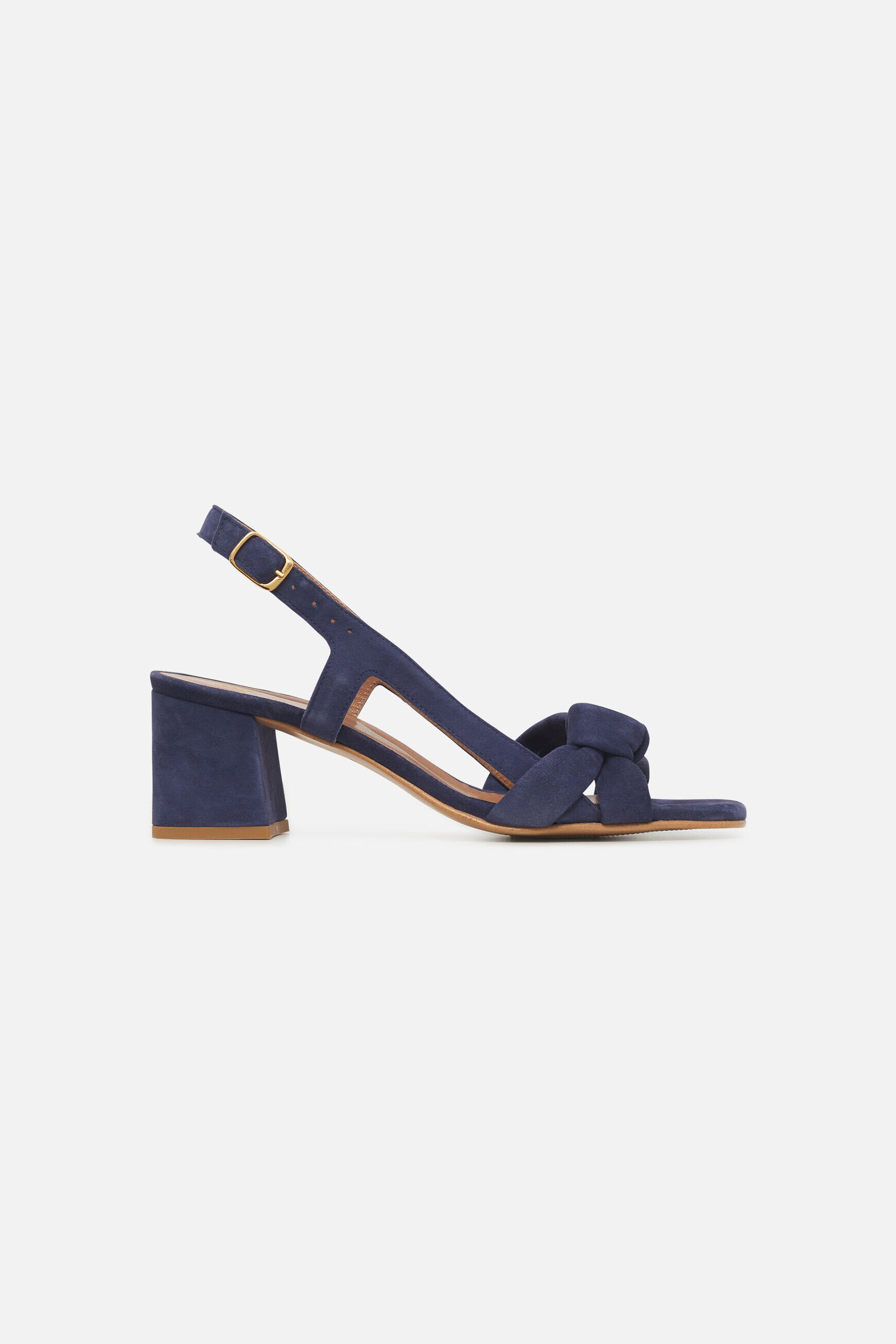 Sandales Amaryllis en cuir naturel bleu marine femme