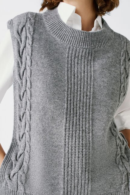 Poncho hiris gris clair femme