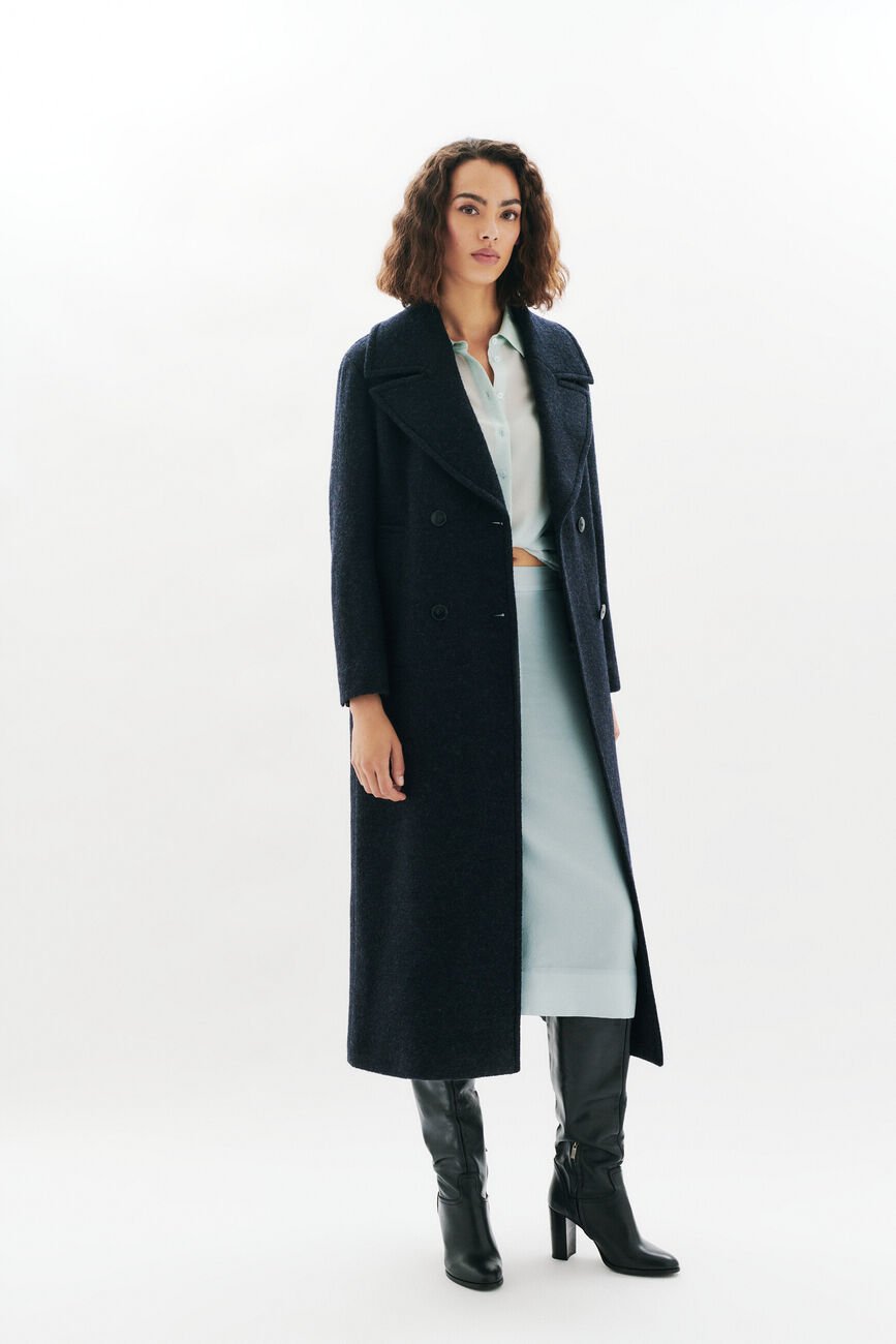Gabanone2 coat 100% wool navy blue woman