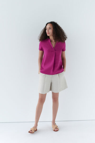 Blusa Kat 100% linho violeta mulher