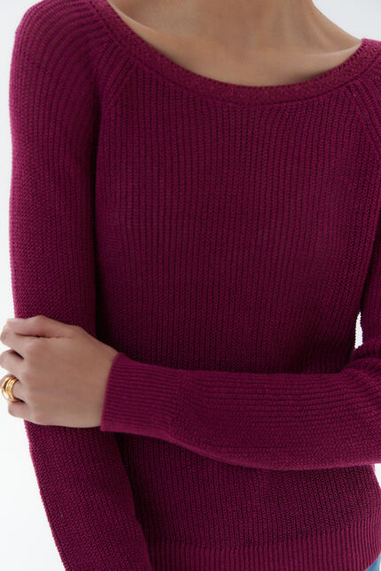 Pull montgomery rose framboise femme